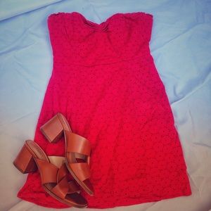 Strapless date night red dress 🌞